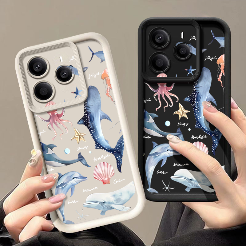 Xiaomi Redmi Note 13 - Schattig dolfijnprint zacht hoesje voor Xiaomi