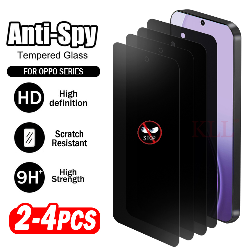 Oppo Reno 12 - 2-4 stuks Privacybeschermend gehard glas voor