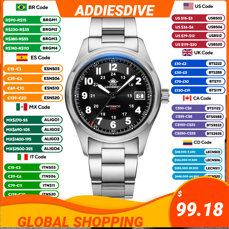 Anti Blue Light Film - ADDIESDIVE Klassieke automatische mechanische herenhorloges 8215