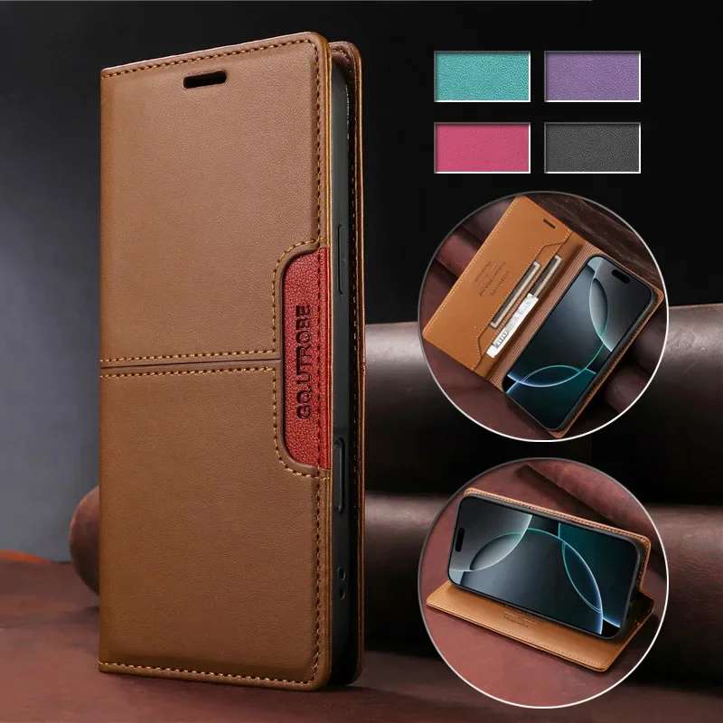 Oppo A78 - Anti-diefstal Leather Case Flip Cover Voor