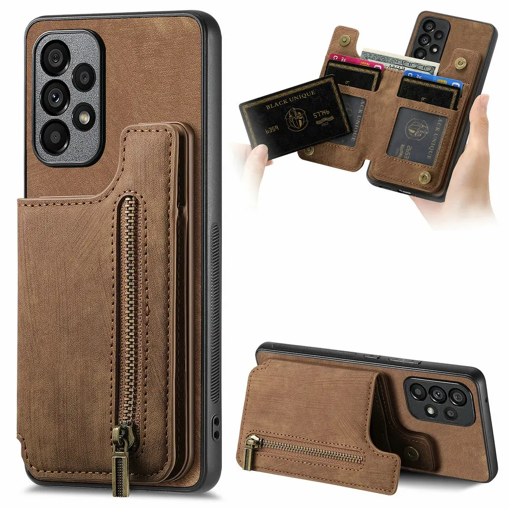 Oppo A78 - Ritsportemonnee lederen hoesje voor OPPO A6X