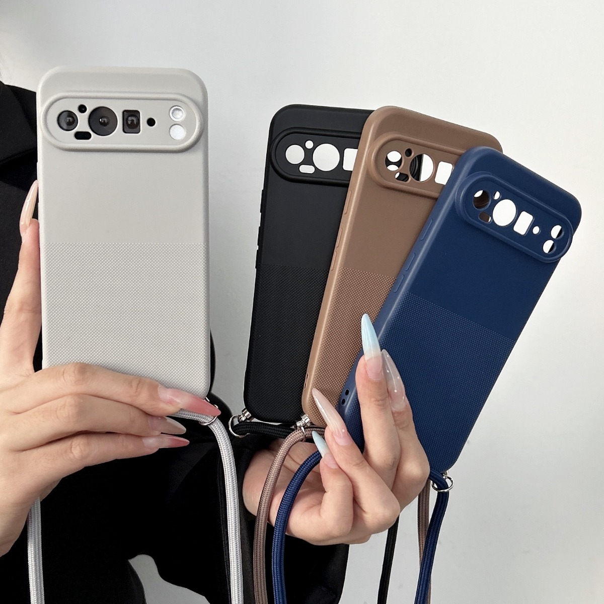Google Pixel 9 Pro - Crossbody Lanyard Strap Matte TPU Telefoonhoesje