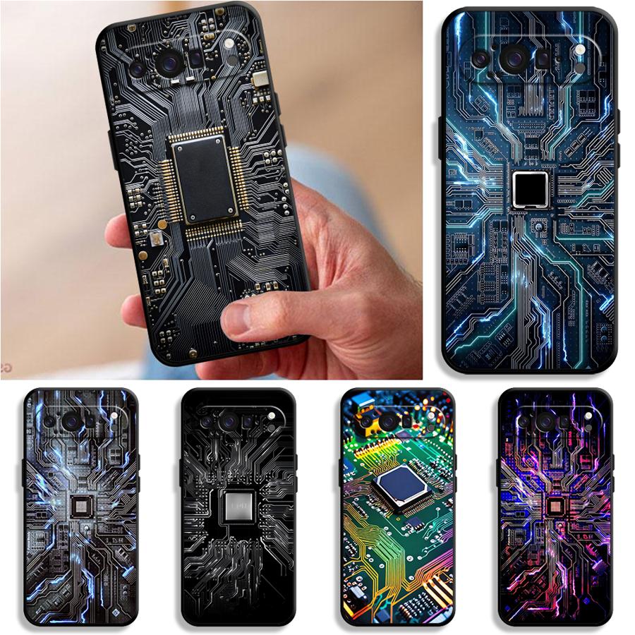 Google Pixel 8A - Retro printplaat telefoonhoesje voor Google Pixel