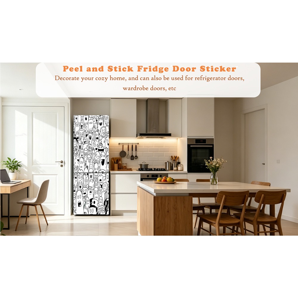 Zwart-witte lijntekening doodl - Full Cover Adhesive recensie en prijs